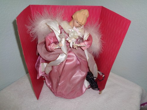Pink angel tree topper - pink, led