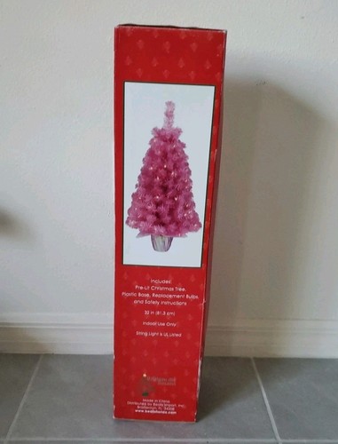 Pre lit pink christmas - lit, tree