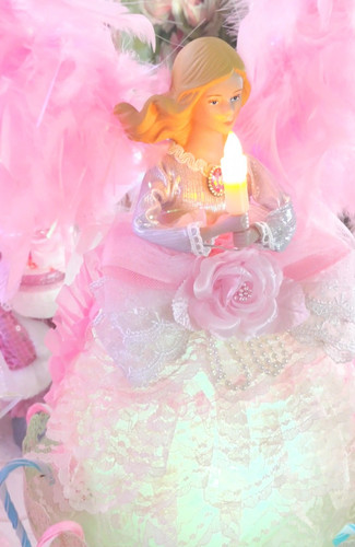 Pink angel tree - pink, moving